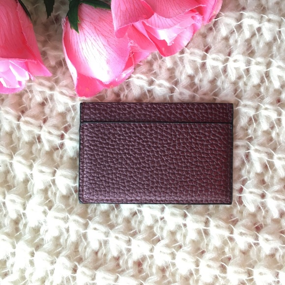 🌟Plum Pebbled Faux Leather Card Holder - Picture 2 of 7